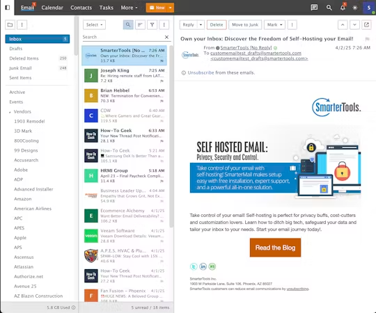 SmarterMail email hosting infrastructure