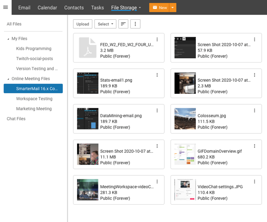 online meetings file storage